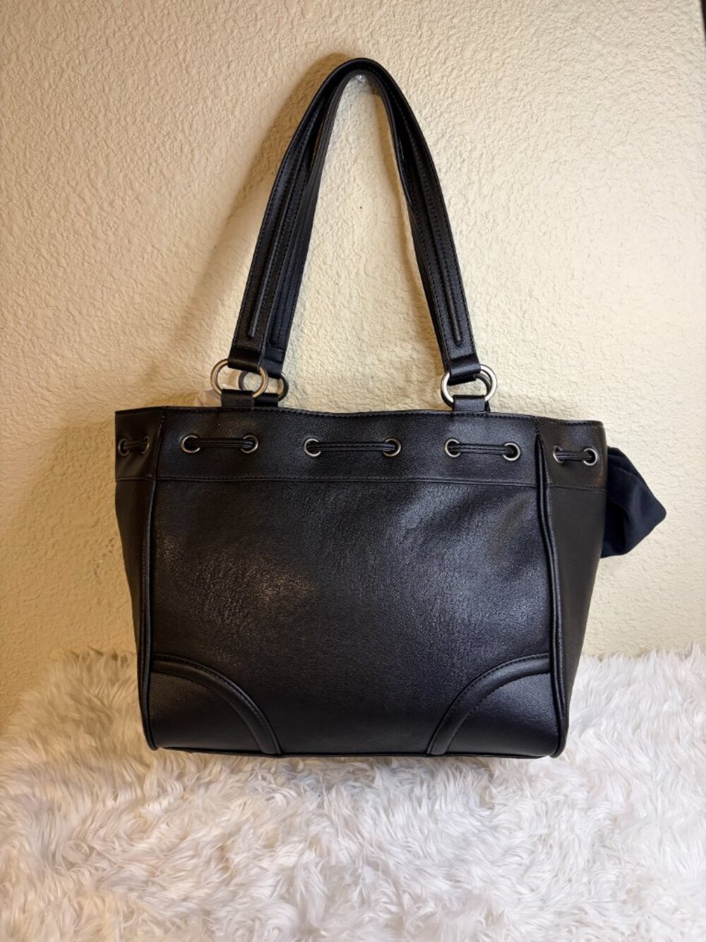 Juicy Couture Royal to Juicy Black Faux Leather Daydreamer Tote Bag NWT - Picture 5 of 8
